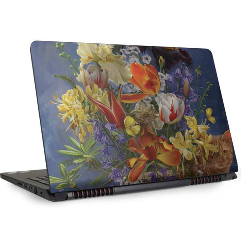 Tabby Cat with Flowers by Nene Thomas Dell Inspiron Skin